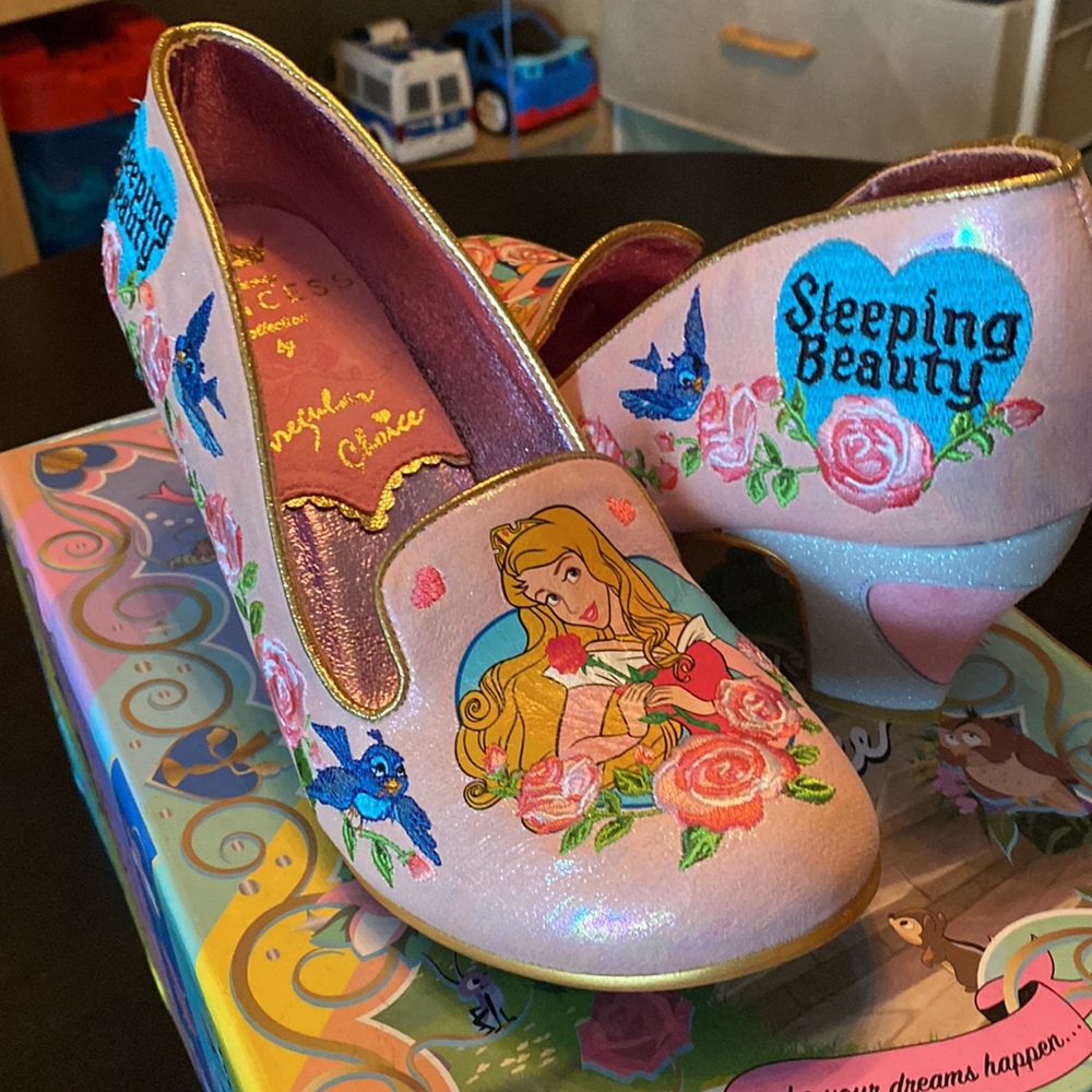 Irregular Choice Pink Embroidered Floral Bird Heels - Picture 2 of 4